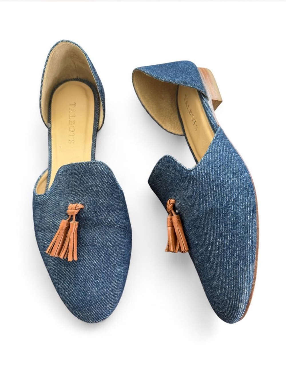 Talbots Blue Denim Frannie Tassel Flats | Size 8.5